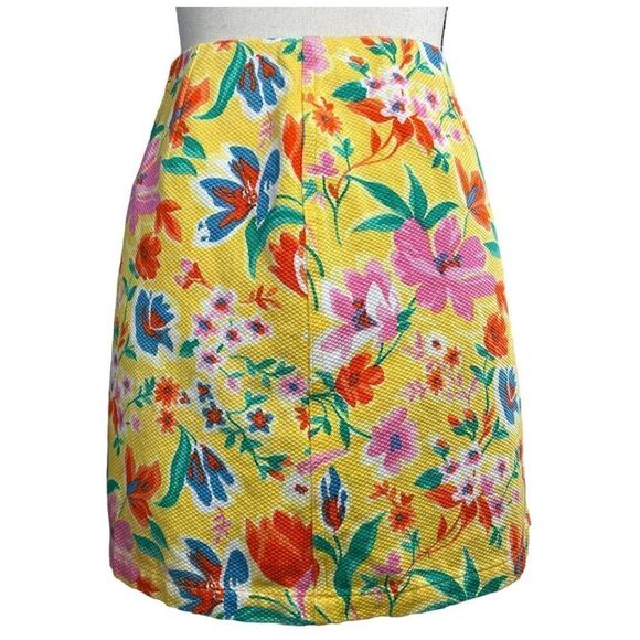 Tommy Hilfiger Women’s Size 14 Floral Yellow Pencil Straight Skirt Knee Length - Picture 2 of 15